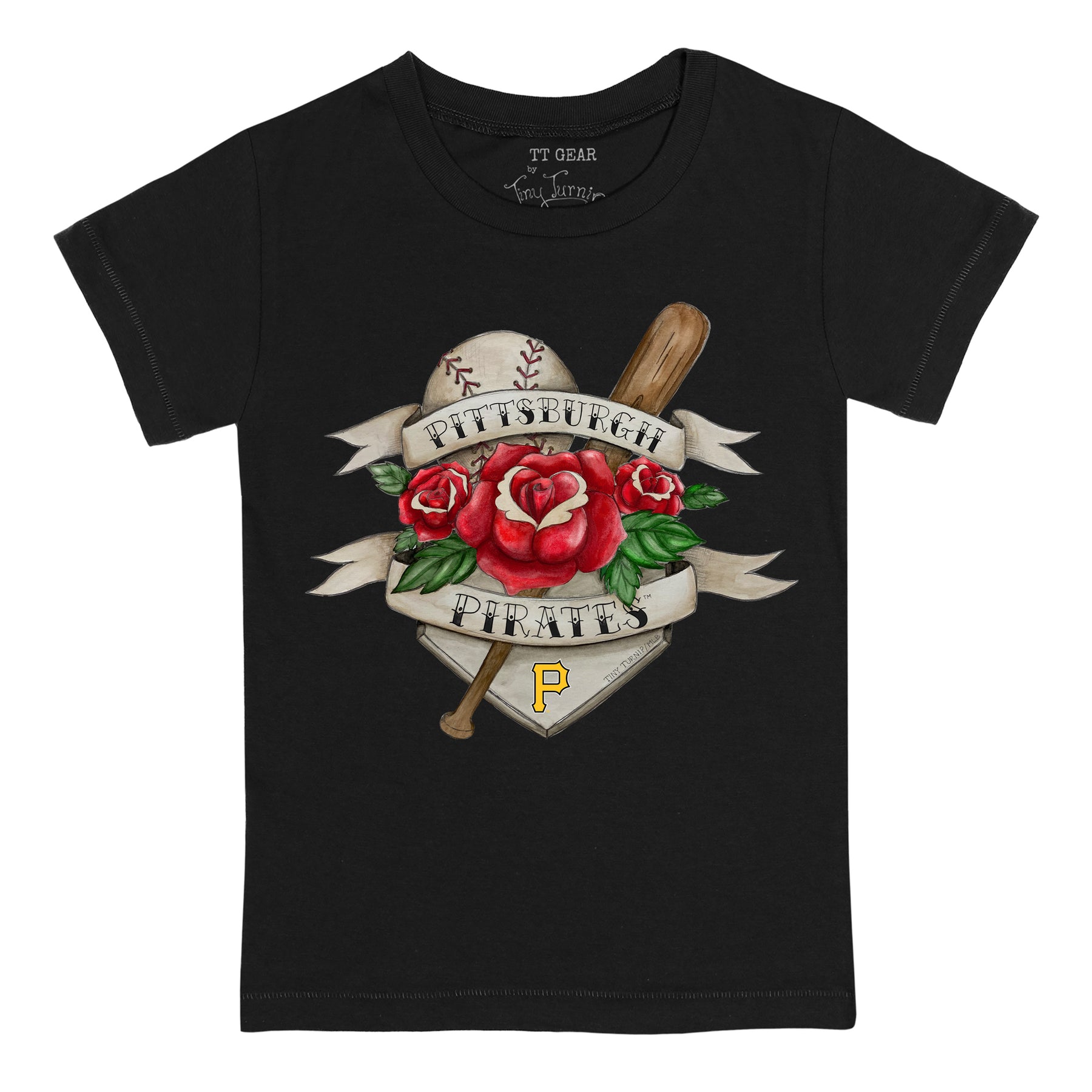 Pittsburgh Pirates Tattoo Rose Tee Shirt