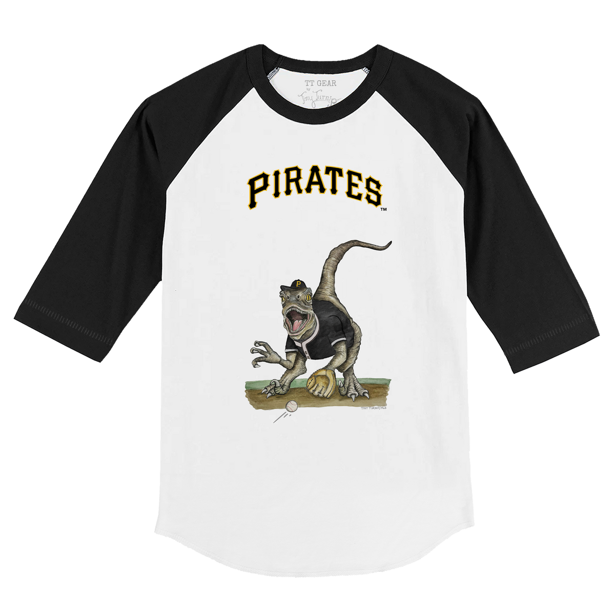 Pittsburgh Pirates Velociraptor 3/4 Black Sleeve Raglan