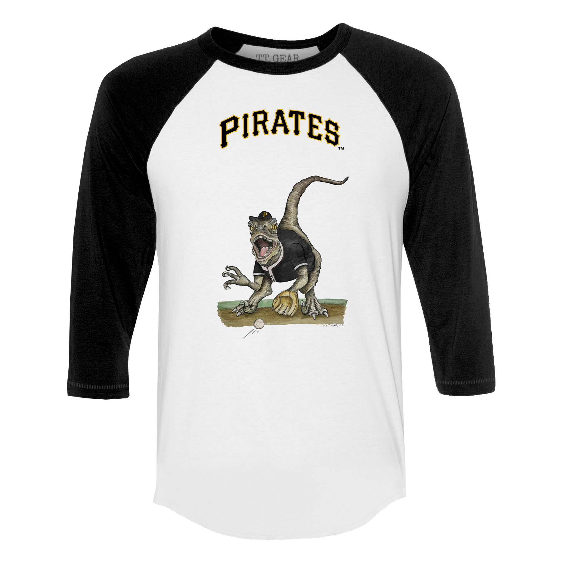 Pittsburgh Pirates Velociraptor 3/4 Black Sleeve Raglan