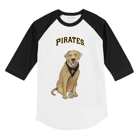Pittsburgh Pirates Yellow Labrador Retriever 3/4 Black Sleeve Raglan