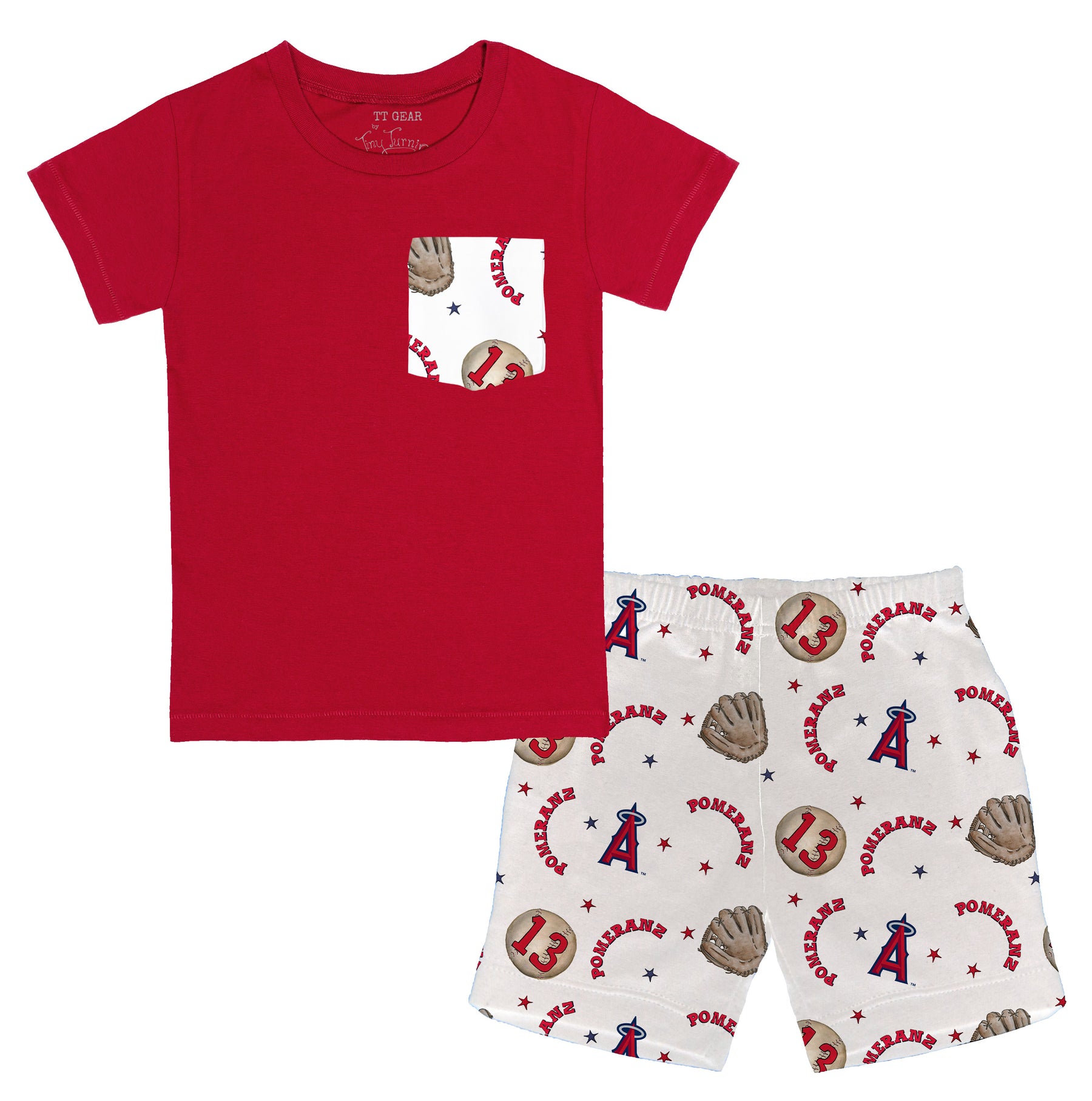 Glove, Baseball W/ Name, Number & Logo- Pocket Tee - Tiny Turnip