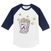 Atlanta Braves Popcorn 3/4 Navy Sleeve Raglan