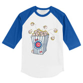 Chicago Cubs Popcorn 3/4 Royal Blue Sleeve Raglan