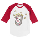 Cincinnati Reds Popcorn 3/4 Red Sleeve Raglan