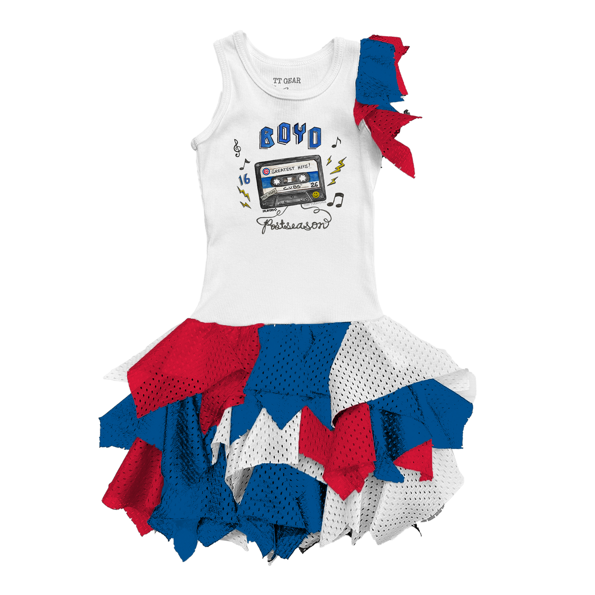 VIP Chicago Cubs Postseason '26 Falling Mesh Dress - Tiny Turnip