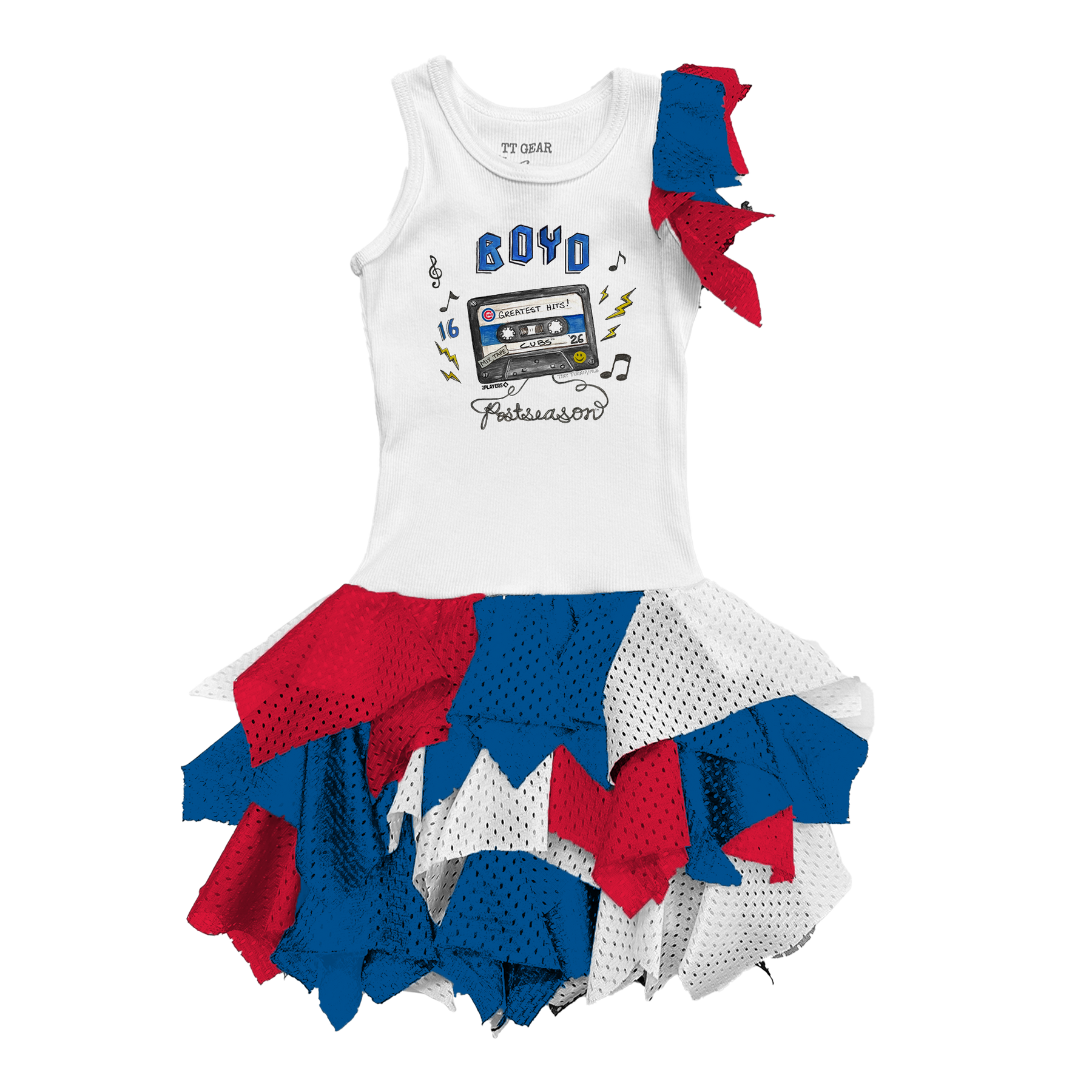 VIP Chicago Cubs Postseason '26 Falling Mesh Dress - Tiny Turnip