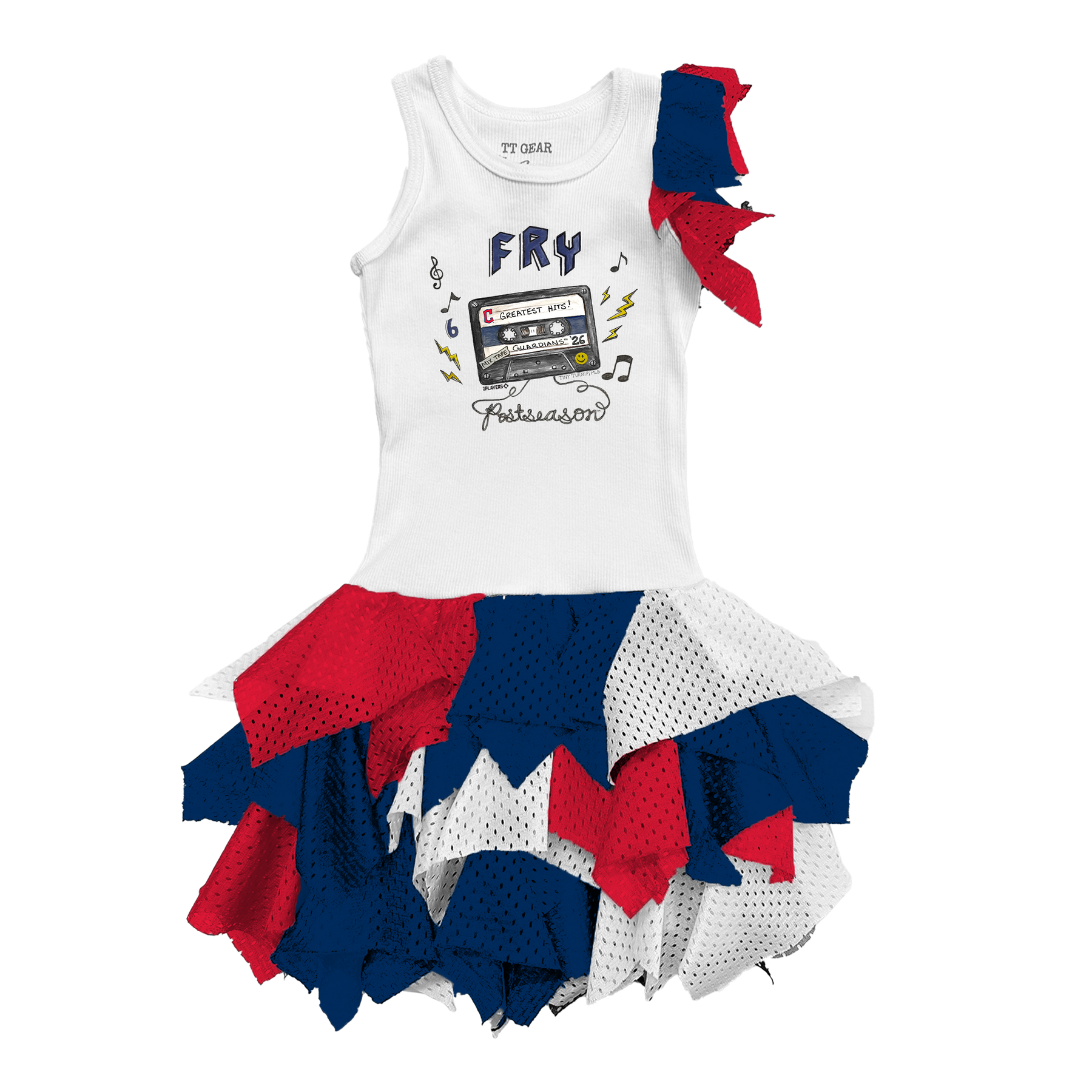 VIP Cleveland Guardians Postseason '26 Falling Mesh Dress - Tiny Turnip