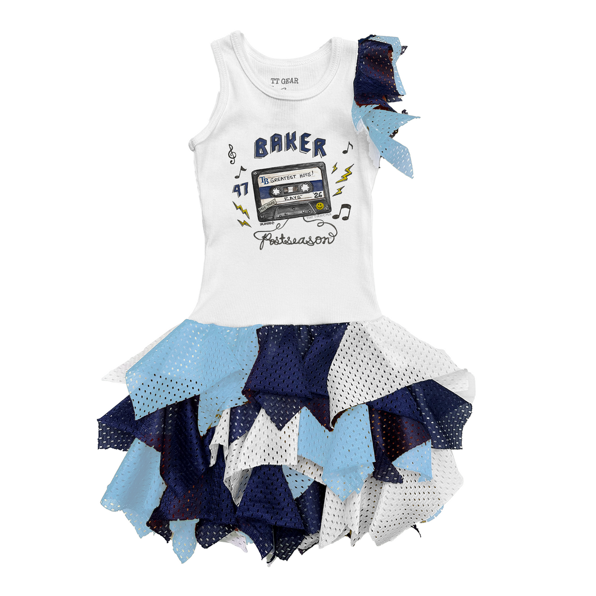 VIP Tampa Bay Rays Postseason '26 Falling Mesh Dress - Tiny Turnip