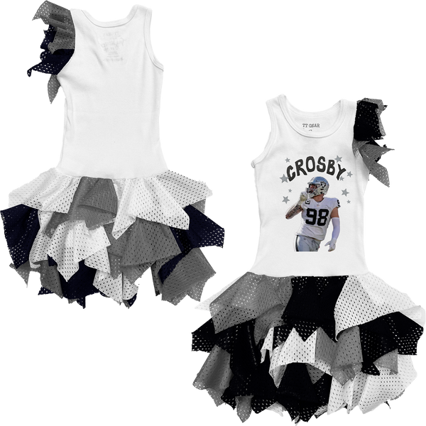 VIP Football: Doodle w/ Photo, Name, Number - Falling Mesh Dress - Tiny Turnip