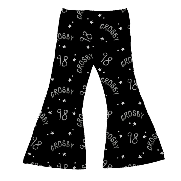 VIP Football: Doodle w/ Name, Number - Flare Pants - Tiny Turnip