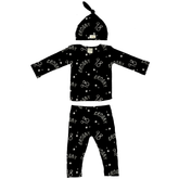 VIP Football: Doodle w/ Name, Number - Long Sleeve Layette Set - Tiny Turnip
