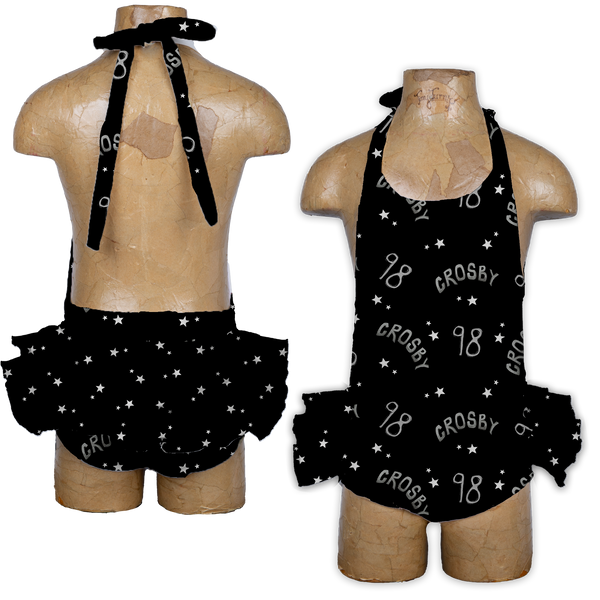 VIP Football: Doodle w/ Name, Number - Ruffle Romper - Tiny Turnip