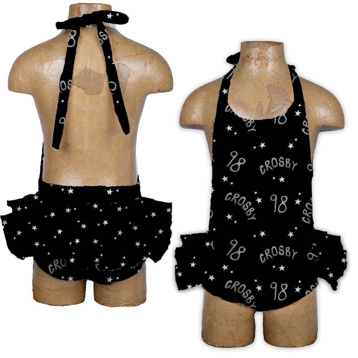 VIP Football: Doodle w/ Name, Number - Ruffle Romper - Tiny Turnip