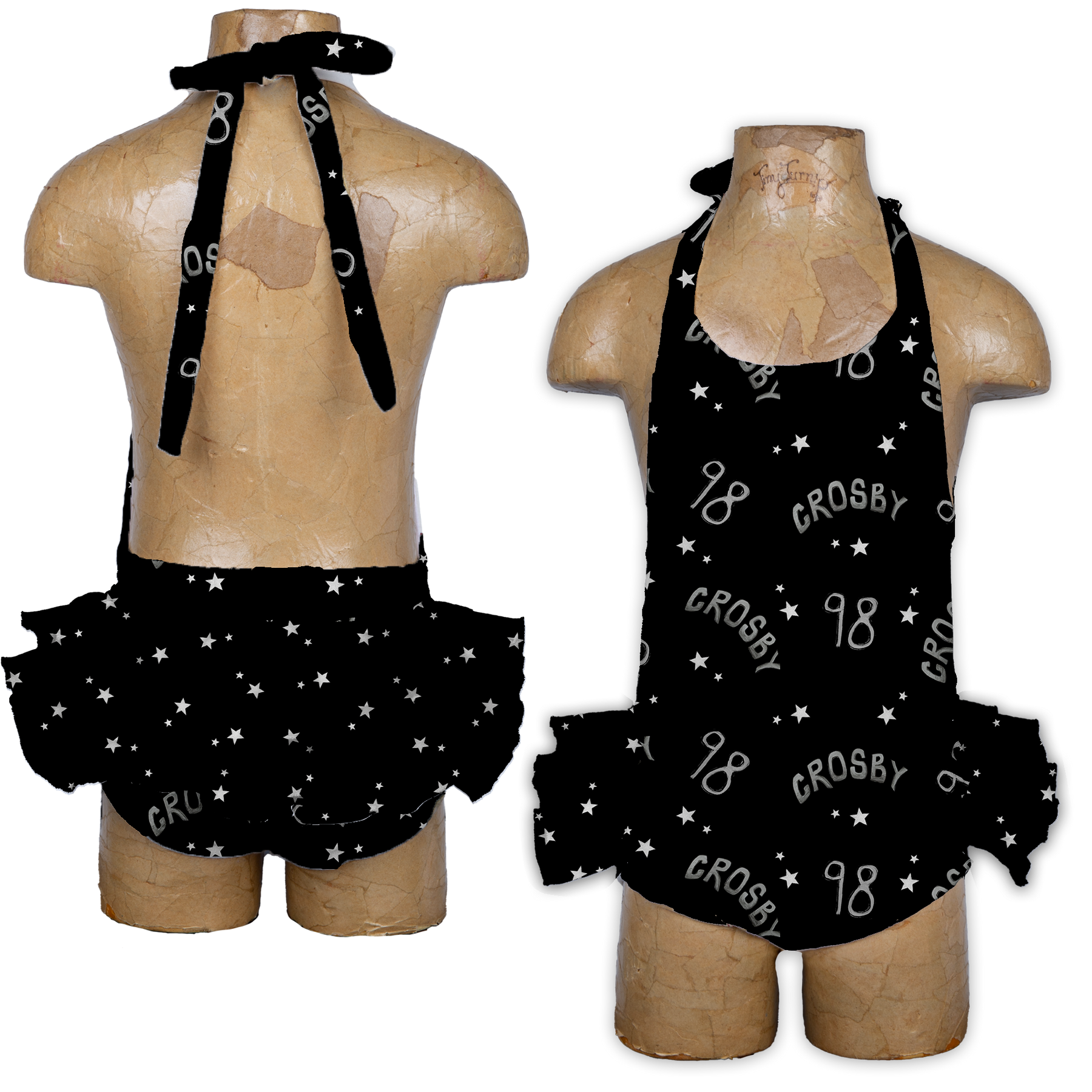 VIP Football: Doodle w/ Name, Number - Ruffle Romper - Tiny Turnip