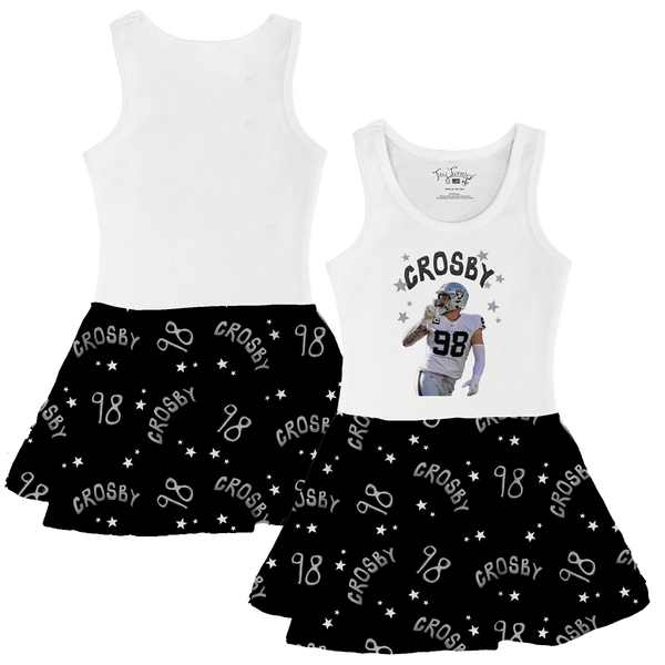 VIP Football: Doodle w/ Photo, Name, Number - Tank Swing Dress - Tiny Turnip
