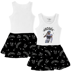 VIP Football: Doodle w/ Photo, Name, Number - Tank Swing Dress - Tiny Turnip
