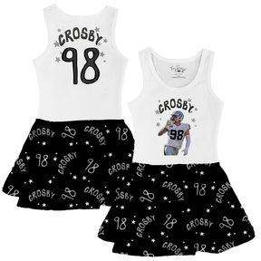 VIP Football: Doodle w/ Photo, Name, Number - Tank Swing Dress - Tiny Turnip