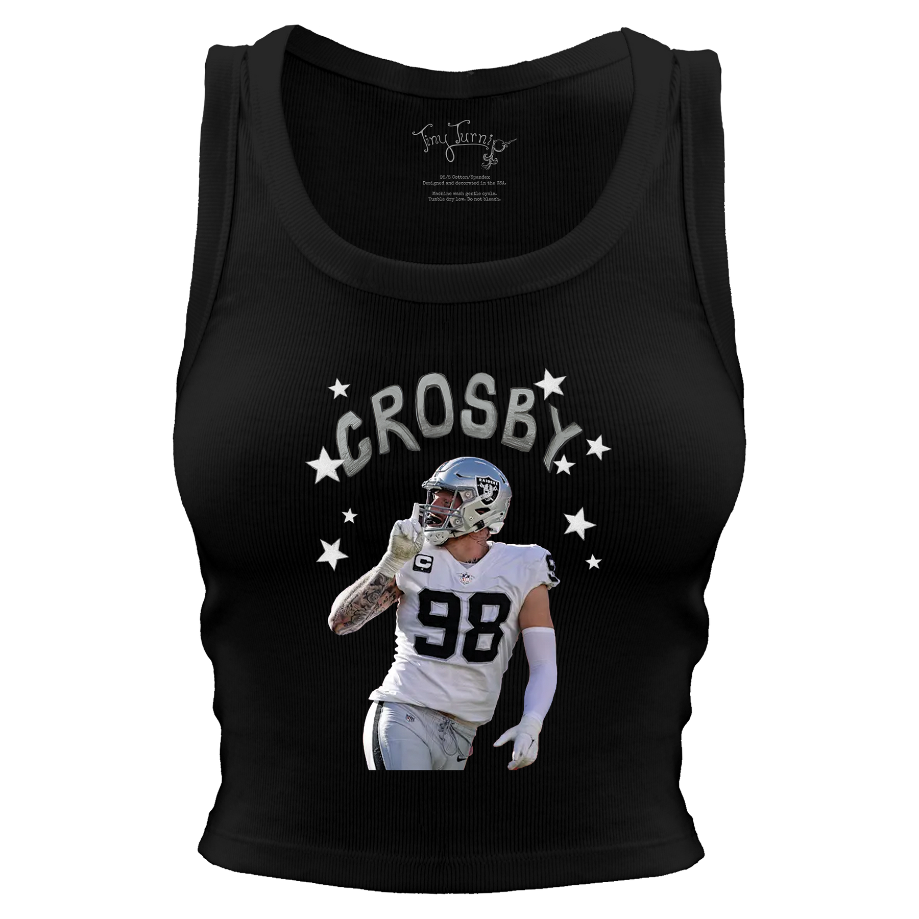 VIP Football: Doodle w/ Photo, Name, Number - Crop Tank - Tiny Turnip