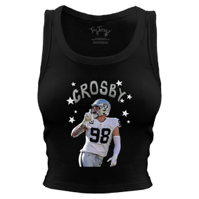 VIP Football: Doodle w/ Photo, Name, Number - Crop Tank - Tiny Turnip