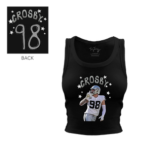 VIP Football: Doodle w/ Photo, Name, Number - Crop Tank - Tiny Turnip