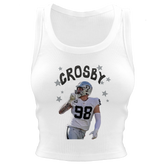 VIP Football: Doodle w/ Photo, Name, Number - Crop Tank - Tiny Turnip