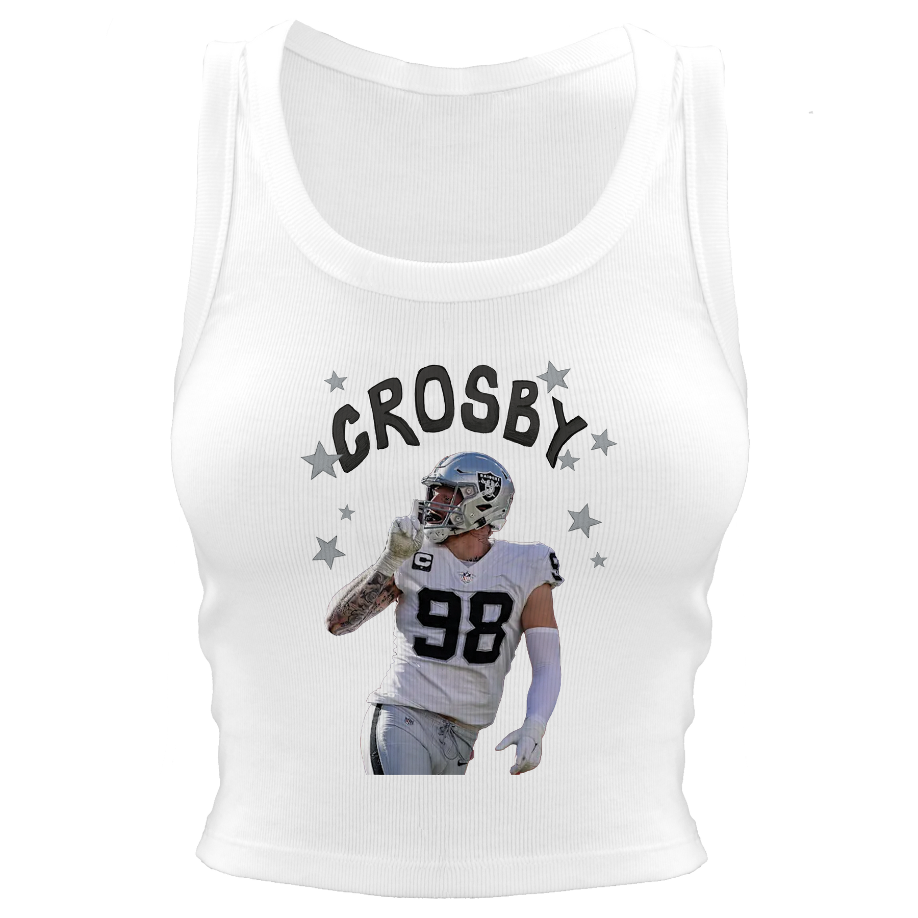 VIP Football: Doodle w/ Photo, Name, Number - Crop Tank - Tiny Turnip