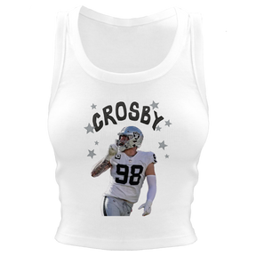 VIP Football: Doodle w/ Photo, Name, Number - Crop Tank - Tiny Turnip