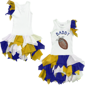 VIP Football: Football Tiara w/ Daddy - Falling Mesh Dress - Tiny Turnip