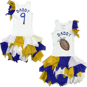 VIP Football: Football Tiara w/ Daddy - Falling Mesh Dress - Tiny Turnip