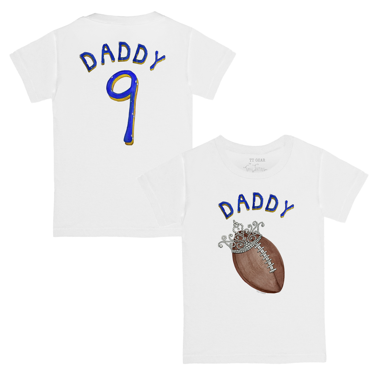 VIP Football: Football Tiara w/ Daddy - Kid's Tee Shirt - Tiny Turnip