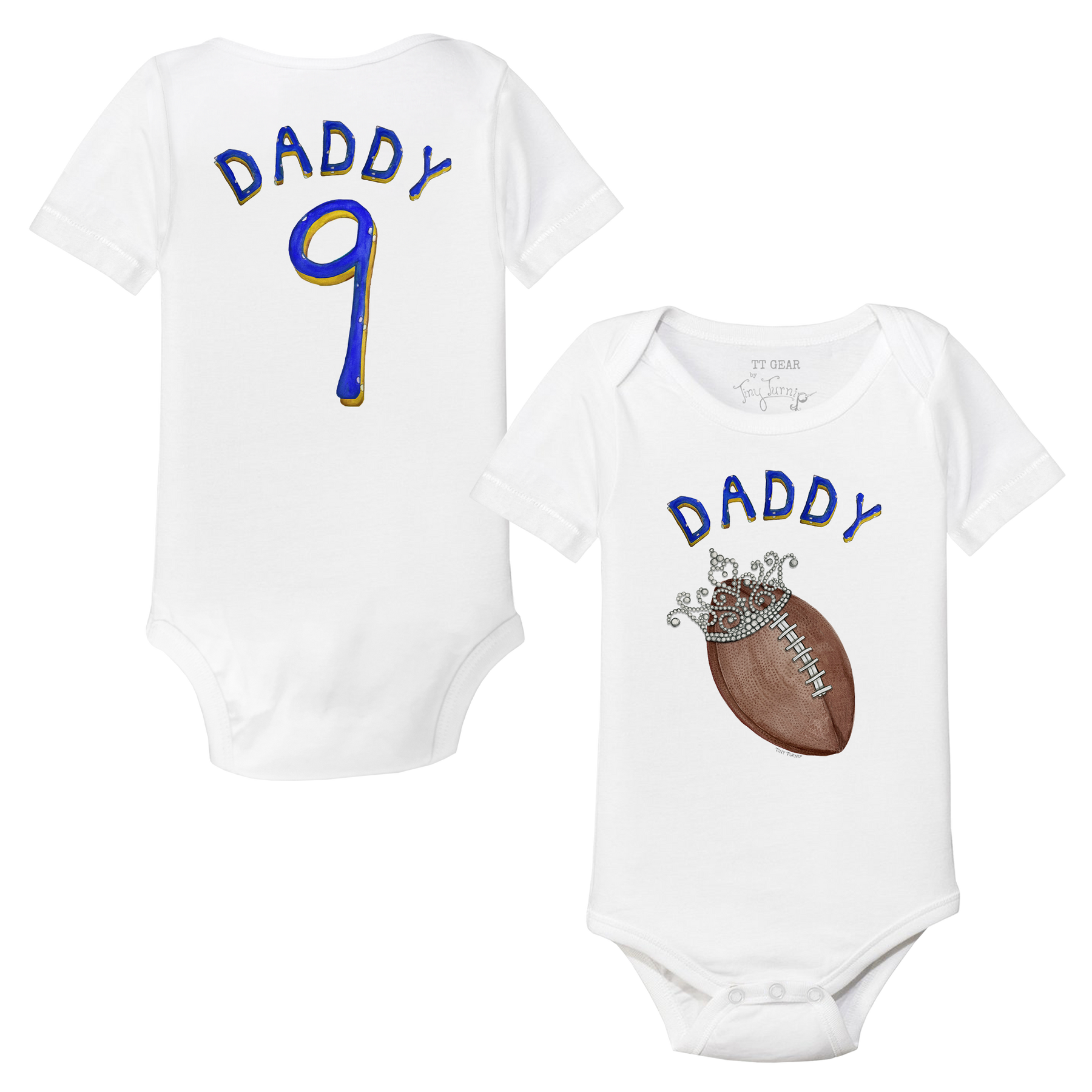 VIP Football: Football Tiara w/ Daddy - Short Sleeve Snapper - Tiny Turnip