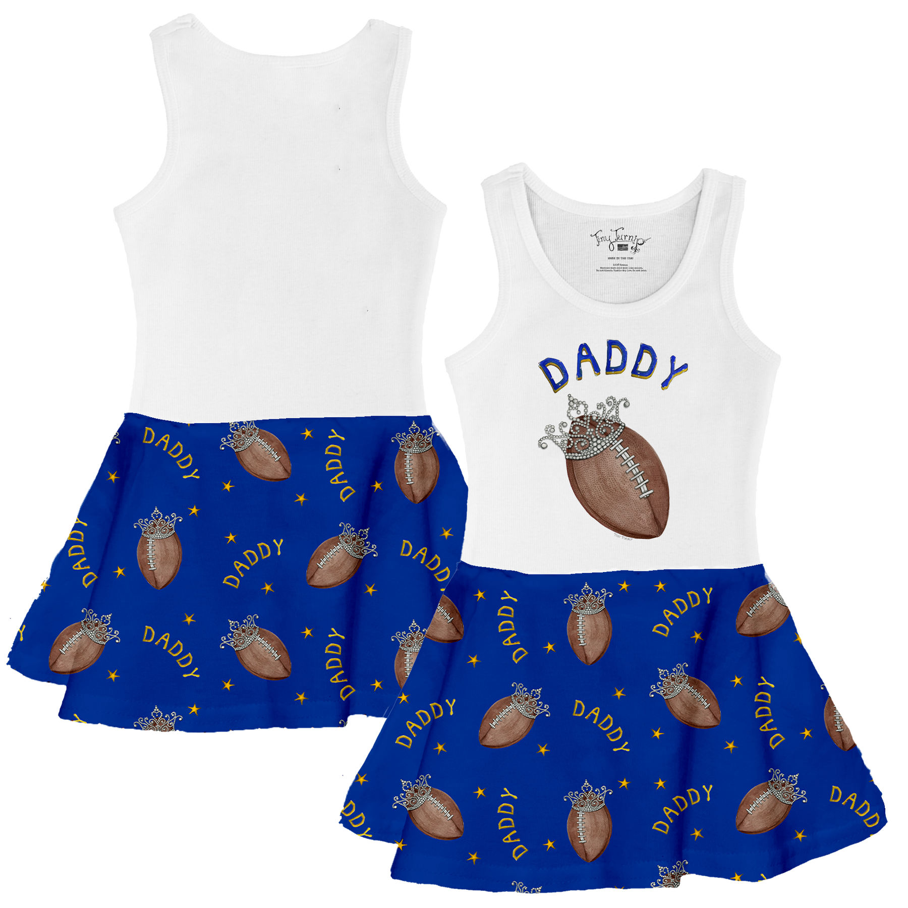VIP Football: Football Tiara w/ Daddy - Tank Swing Dress - Tiny Turnip