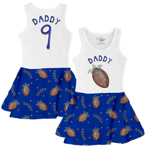 VIP Football: Football Tiara w/ Daddy - Tank Swing Dress - Tiny Turnip