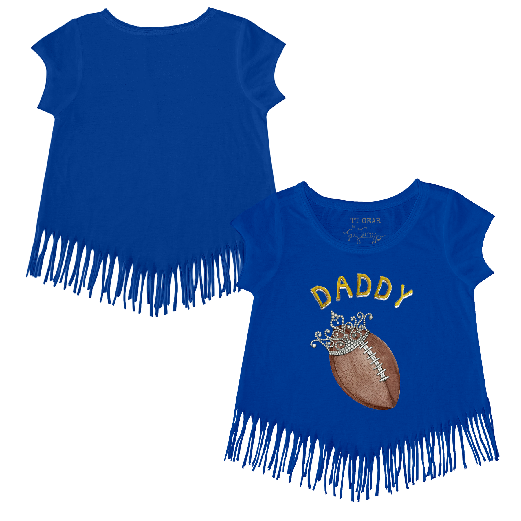 VIP Football: Football Tiara w/ Daddy - Fringe Tee - Tiny Turnip