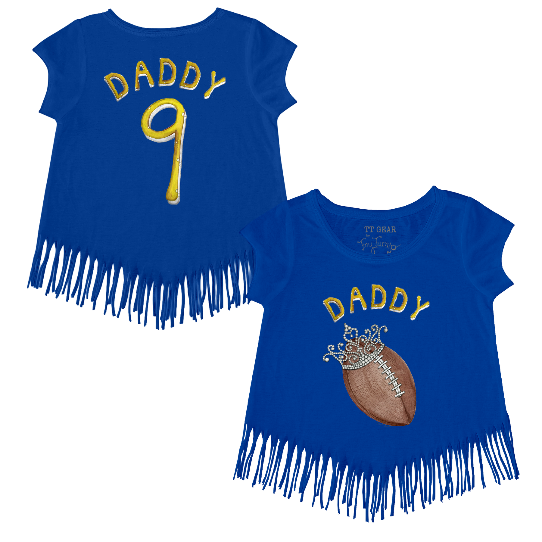 VIP Football: Football Tiara w/ Daddy - Fringe Tee - Tiny Turnip