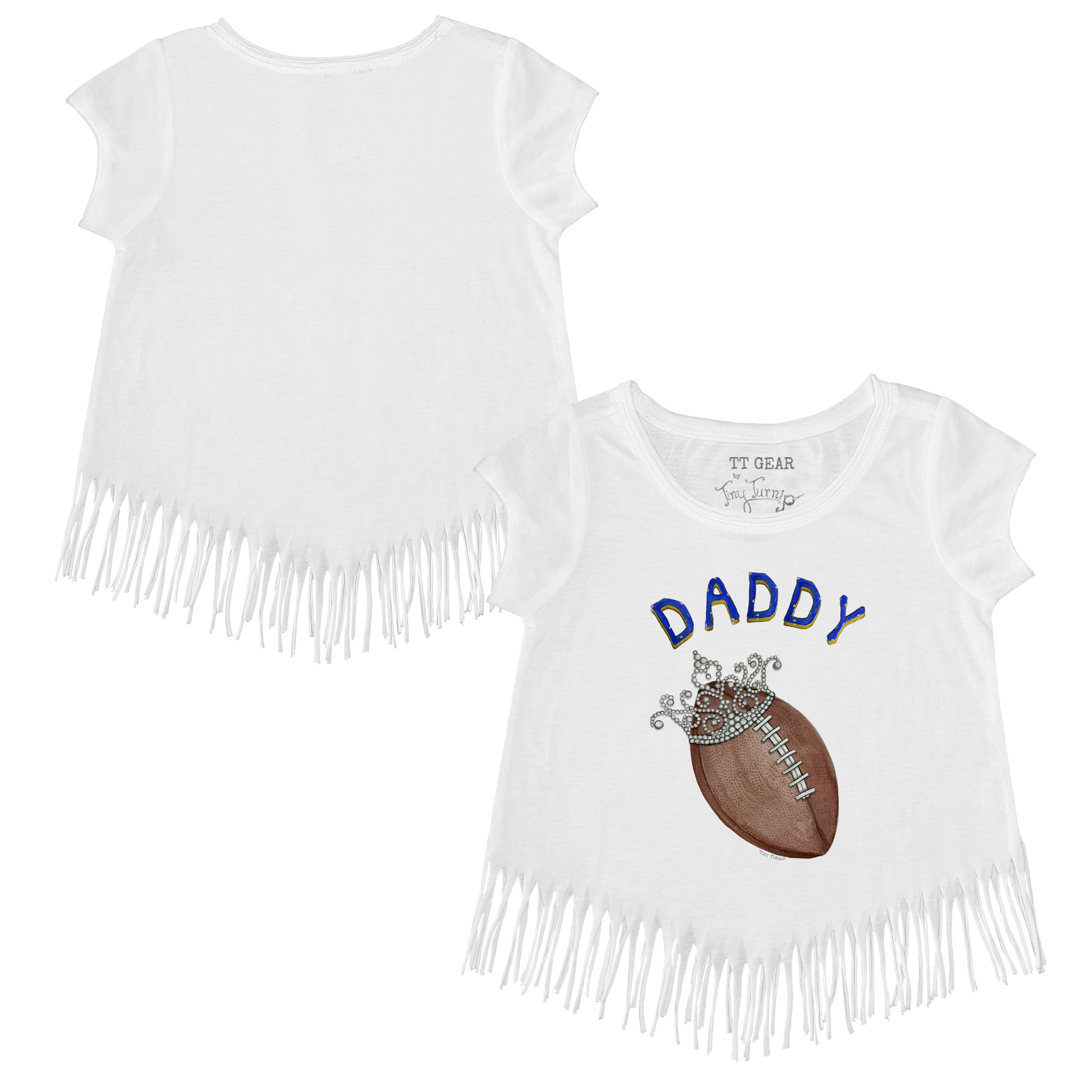 VIP Football: Football Tiara w/ Daddy - Fringe Tee - Tiny Turnip