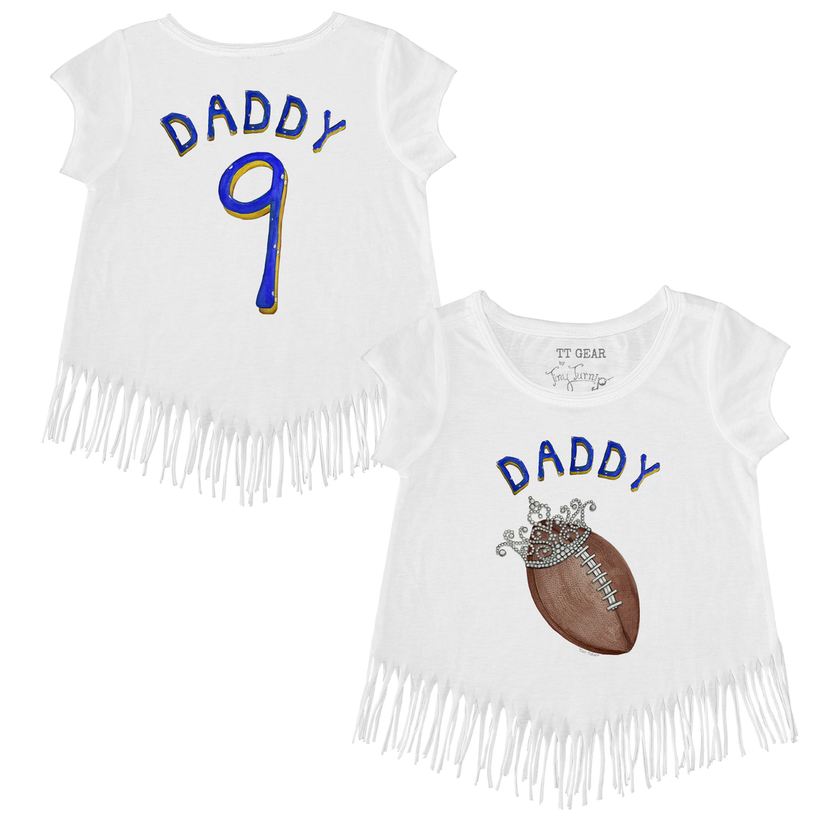 VIP Football: Football Tiara w/ Daddy - Fringe Tee - Tiny Turnip