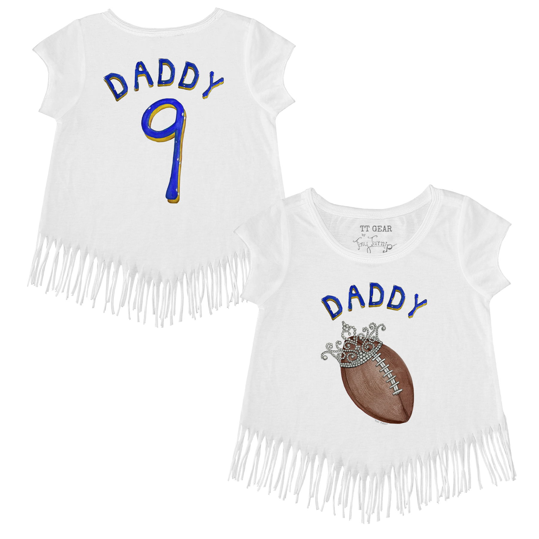 VIP Football: Football Tiara w/ Daddy - Fringe Tee - Tiny Turnip