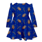 VIP Football: Football Tiara w/ Daddy - Long Sleeve Molly Dress - Tiny Turnip
