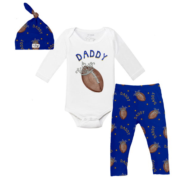 VIP Football: Football Tiara w/ Daddy - Long Sleeve Snapper Layette Set - Tiny Turnip