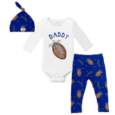 VIP Football: Football Tiara w/ Daddy - Long Sleeve Snapper Layette Set - Tiny Turnip