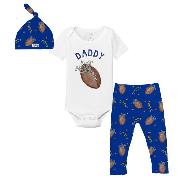 VIP Football: Football Tiara w/ Daddy - Short Sleeve Snapper Layette Set - Tiny Turnip