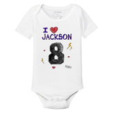 VIP I Heart Player w/ Name, Number - Short Sleeve Snapper - Tiny Turnip