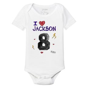 VIP I Heart Player w/ Name, Number - Short Sleeve Snapper - Tiny Turnip