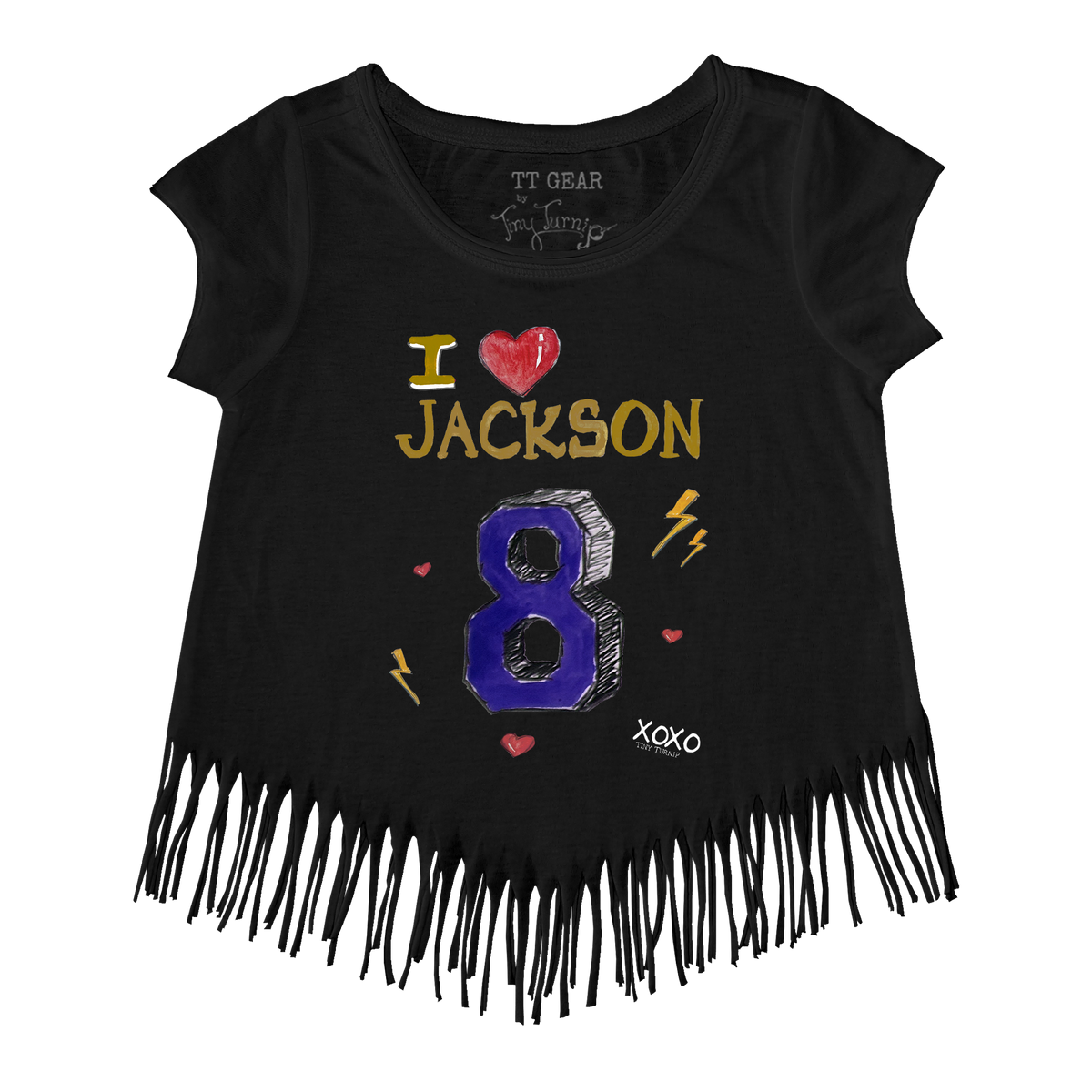 VIP I Heart Player w/ Name, Number - Fringe Tee - Tiny Turnip