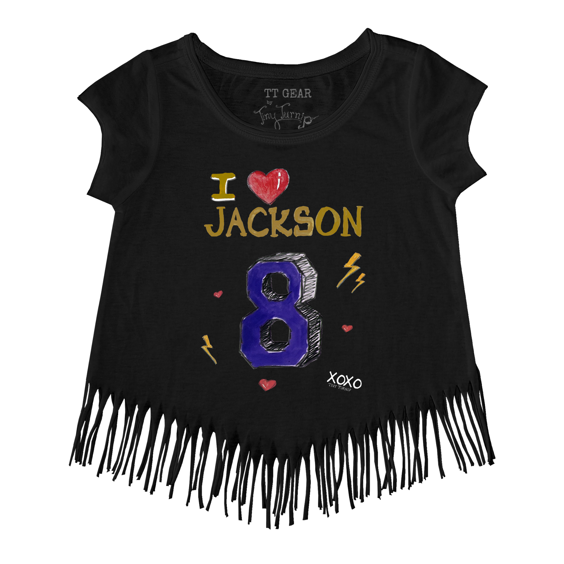 VIP I Heart Player w/ Name, Number - Fringe Tee - Tiny Turnip