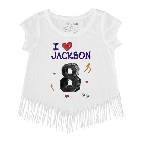 VIP I Heart Player w/ Name, Number - Fringe Tee - Tiny Turnip