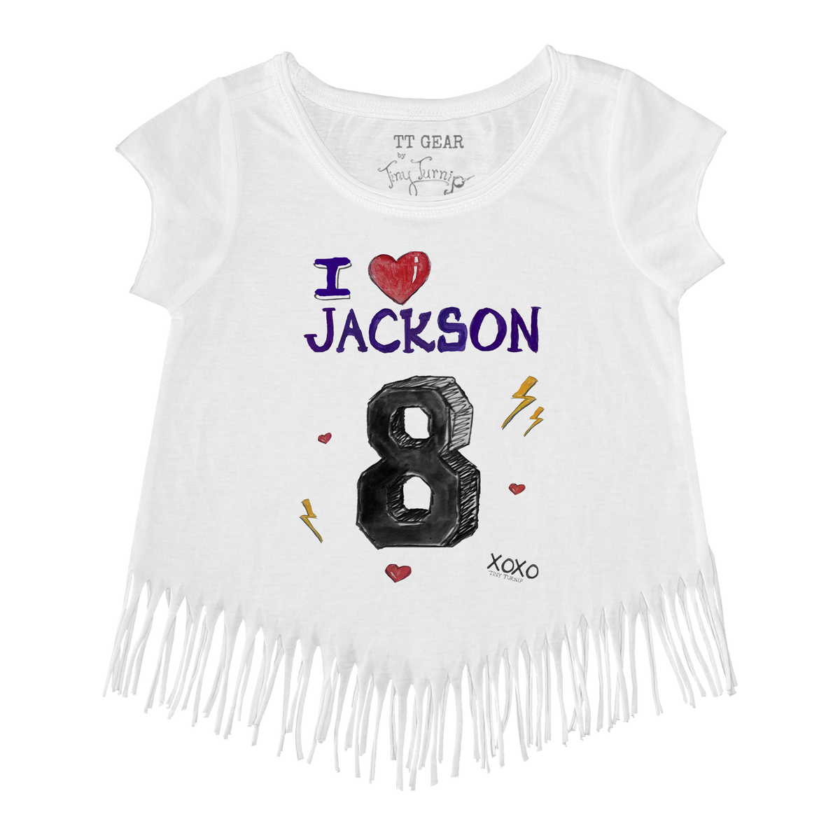 VIP I Heart Player w/ Name, Number - Fringe Tee - Tiny Turnip