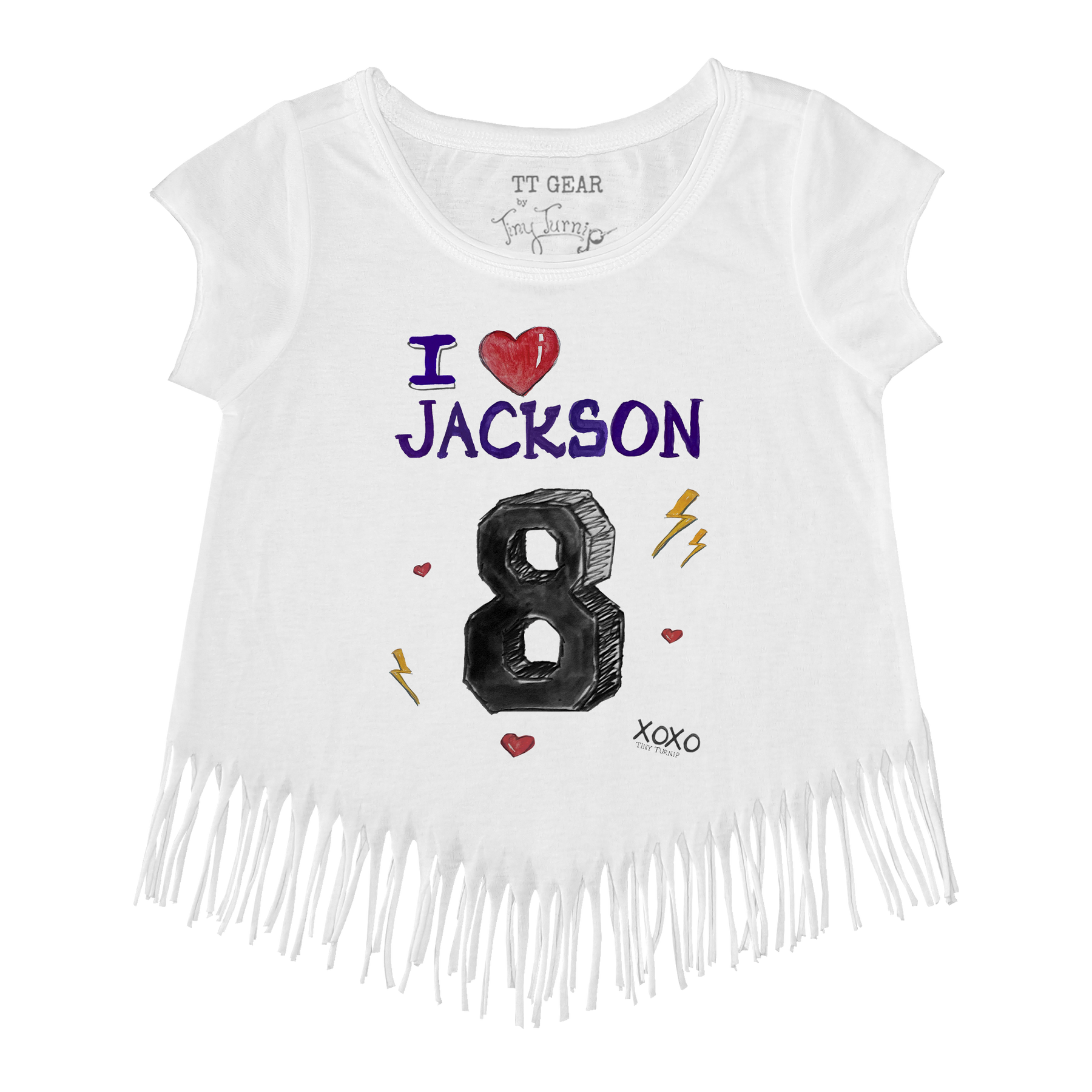 VIP I Heart Player w/ Name, Number - Fringe Tee - Tiny Turnip