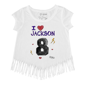 VIP I Heart Player w/ Name, Number - Fringe Tee - Tiny Turnip